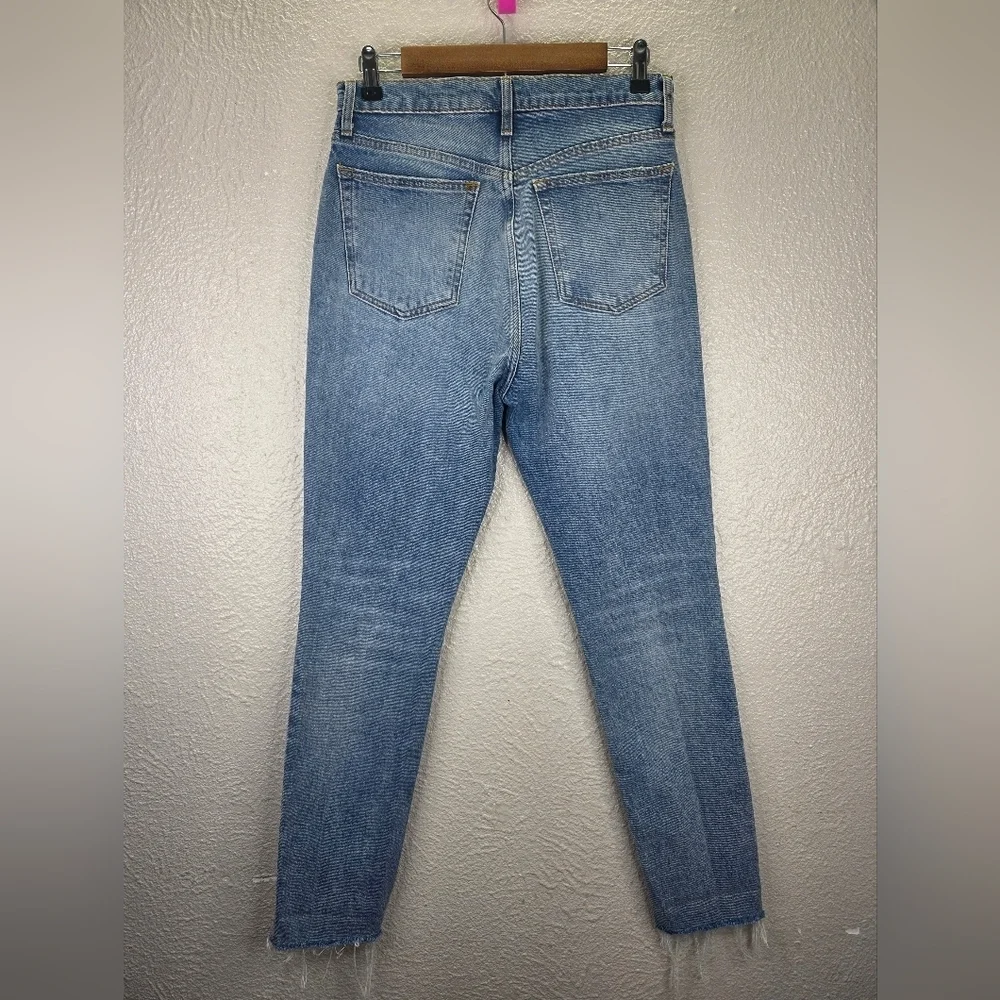 Free People We The Free Button Fly Jeans Frayed Bottom Distressed Womens Size 30